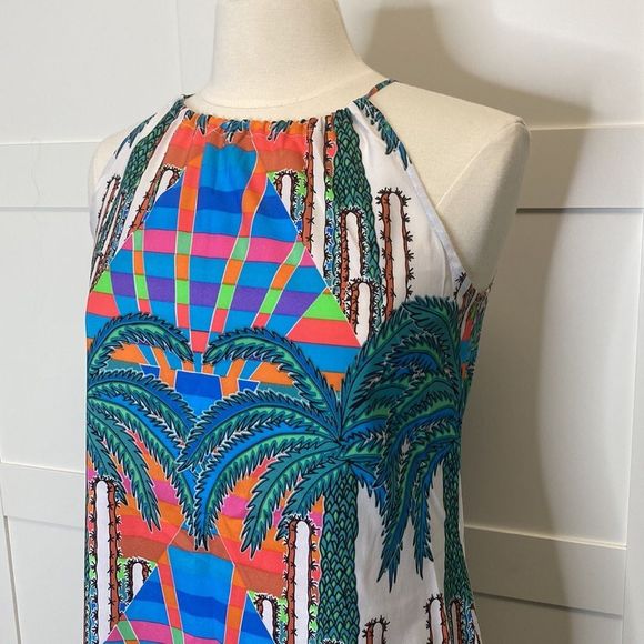 Mara Hoffman M Mirage Palm Halter Tie Maxi Midi Dress - Picture 2 of 6